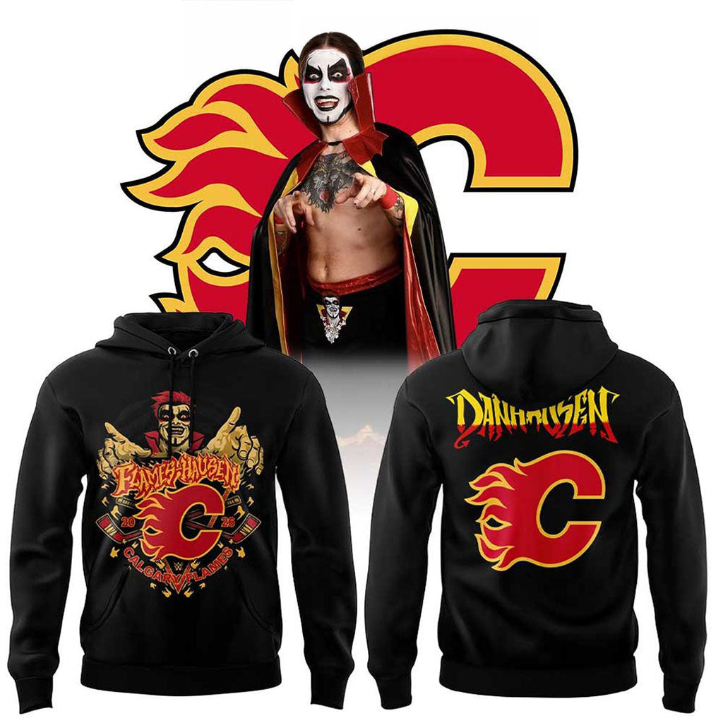 Calgary Flames X Danhausen WWE Summer Tour 2026 Hoodie Calgary Flames Merch Fan Gifts - Merchluma