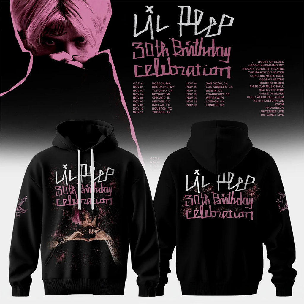 Lil Peep 30Th Birthday Celebration Hoodie Lil Peep Tour Merch Present For Rapper Fans - Merchluma