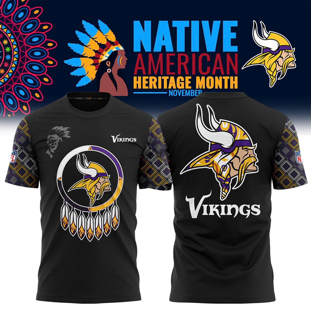 Minnesota Vikings Merch MN Vikings Native American Heritage Month T-Shirt Gift For Game Day - Merchluma