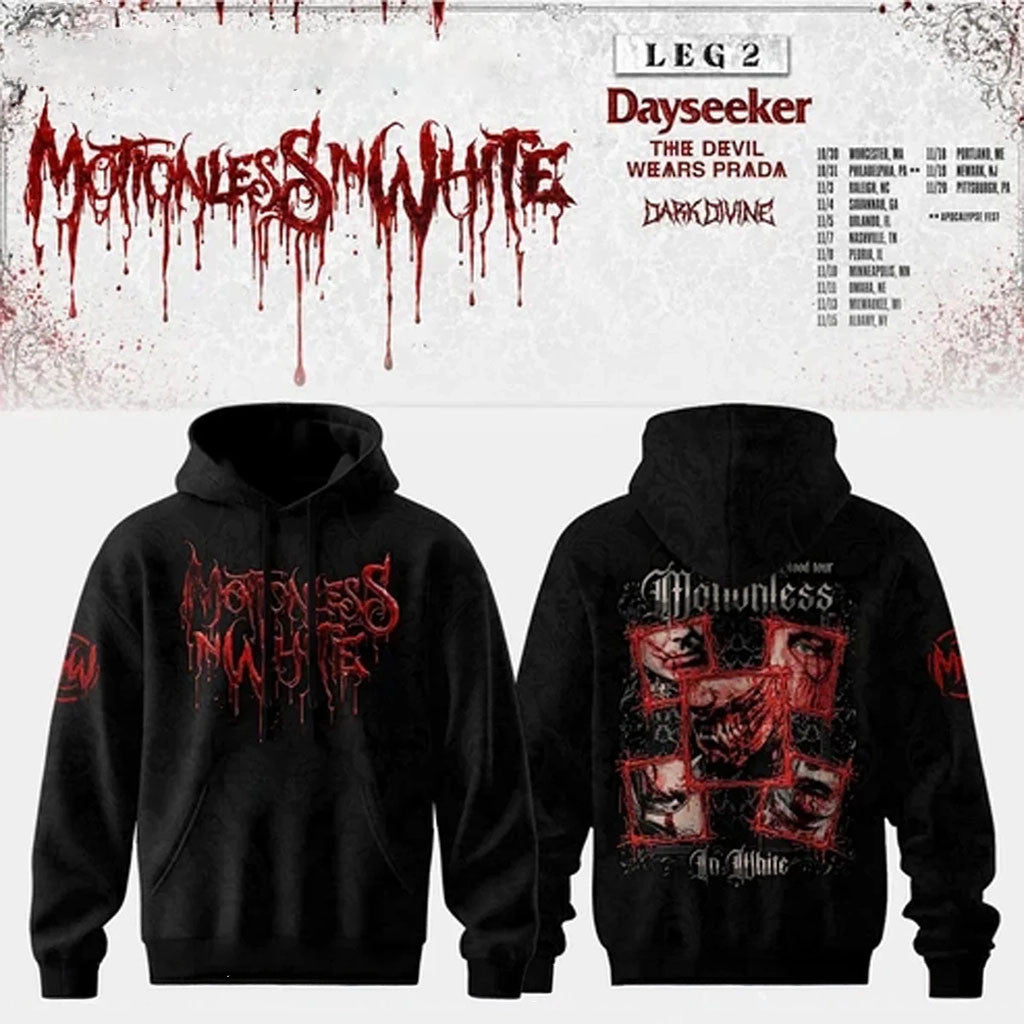 Motionless In White Blood Tour 2026 Hoodie Summer Tour MIW Merch Metalcore Music Fan Gift - Merchluma