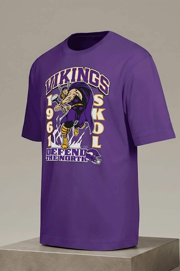Minnesota Vikings Defend The North Thor T-Shirt NFL Disney Collab Vikings Merch Fan Gifts - Merchluma