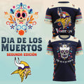 Minnesota Vikings Dia De Los Muertos T-Shirt MN Vikings Merch Day Of The Dead Gift Ideas - Merchluma