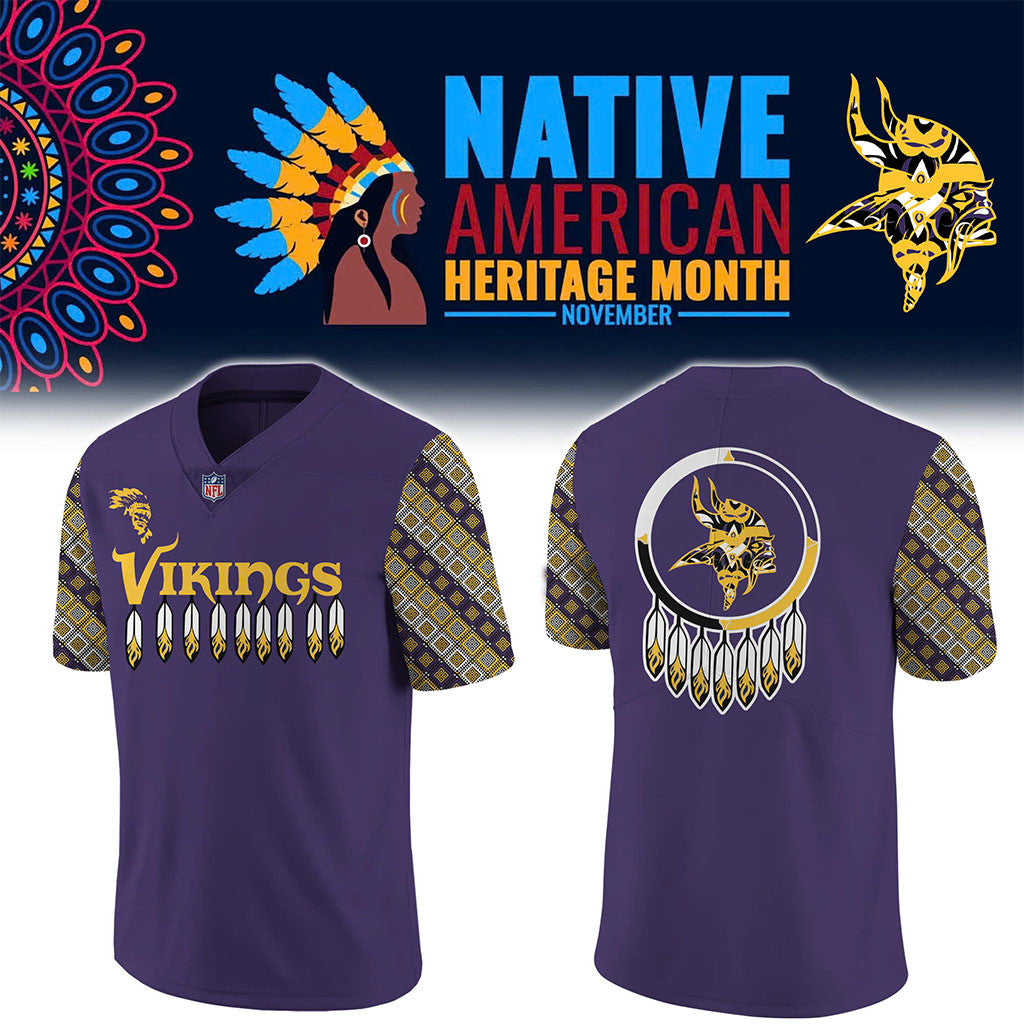 Minnesota Vikings Merch MN Vikings Native American Heritage Month Jersey Good Football Gifts - Merchluma