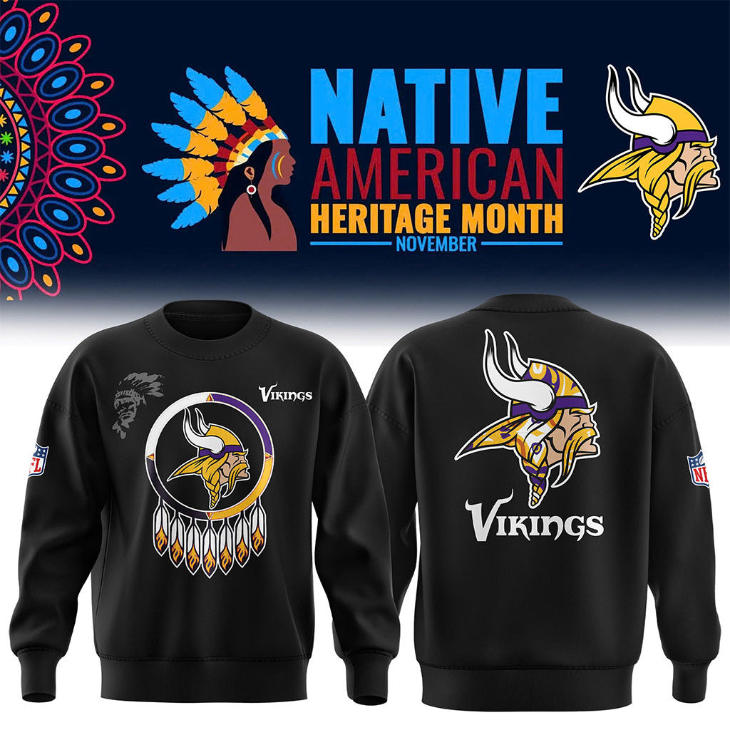 Minnesota Vikings Merch Native American Heritage Month Sweatshirt Great Football Gifts - Merchluma