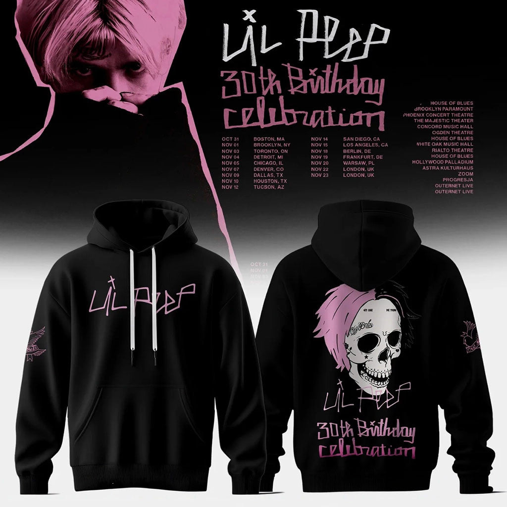 Lil Peep 30Th Birthday Celebration Hoodie Lil Peep Tour Merch Gift For Music Lovers - Merchluma