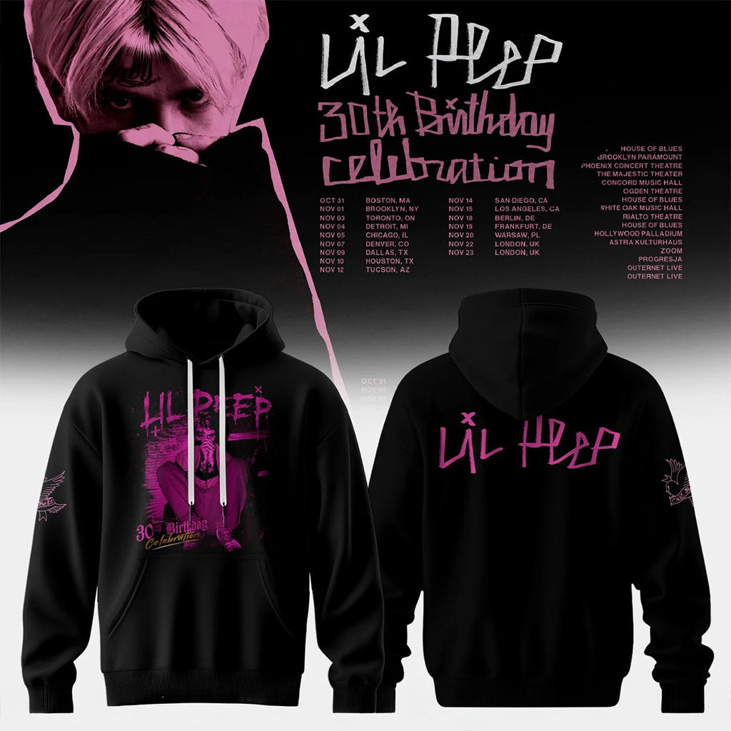 Lil Peep Merch 2026 30th Birthday Celebration Hoodie Rap Music Fan Gifts - Merchluma