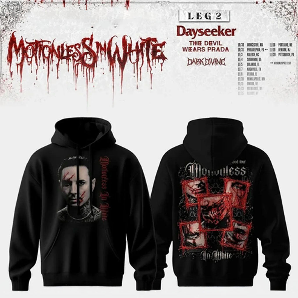 Motionless In White Blood Tour 2026 Hoodie Summer Tour MIW Merch Heavy Metal Music Fan Gift - Merchluma