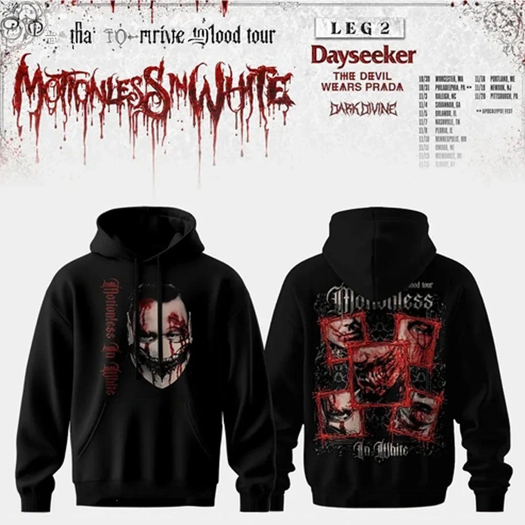 Motionless In White Summer Tour 2026 Hoodie Blood Tour Motionless In White Merch Music Fan Gifts - Merchluma