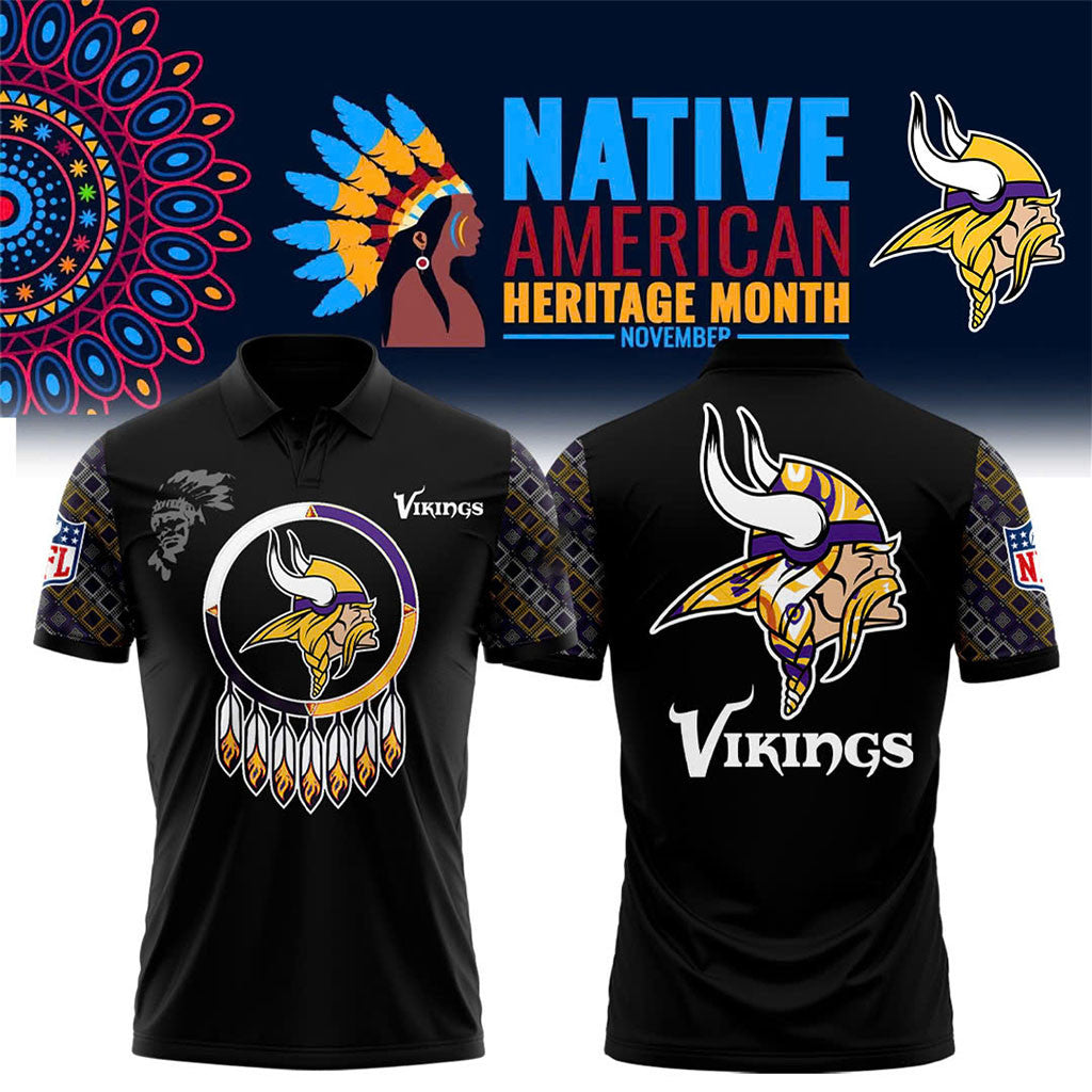 Minnesota Vikings Merch MN Vikings Native American Heritage Month Polo Shirt Football Fan Gifts - Merchluma