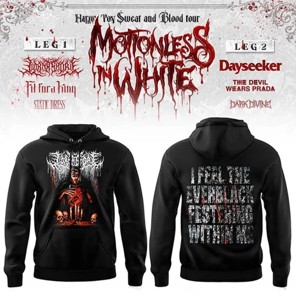 Motionless In White Summer Tour 2026 Hoodie The Sweat And Blood Tour MIW Merch Rock Fan Gifts - Merchluma