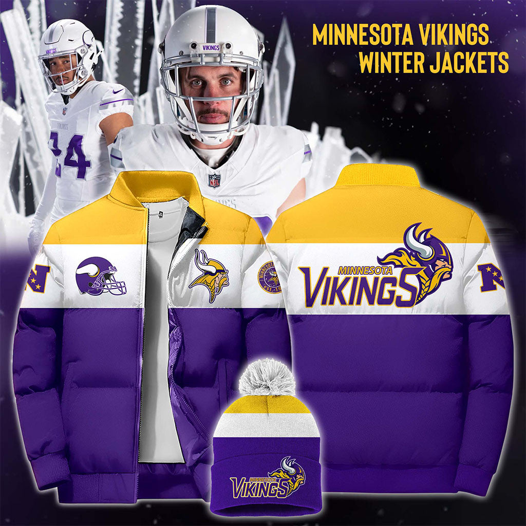 Minnesota Vikings Bomber Jacket Football Game Day Outfits MN Vikings Merch Fan Gifts - Merchluma