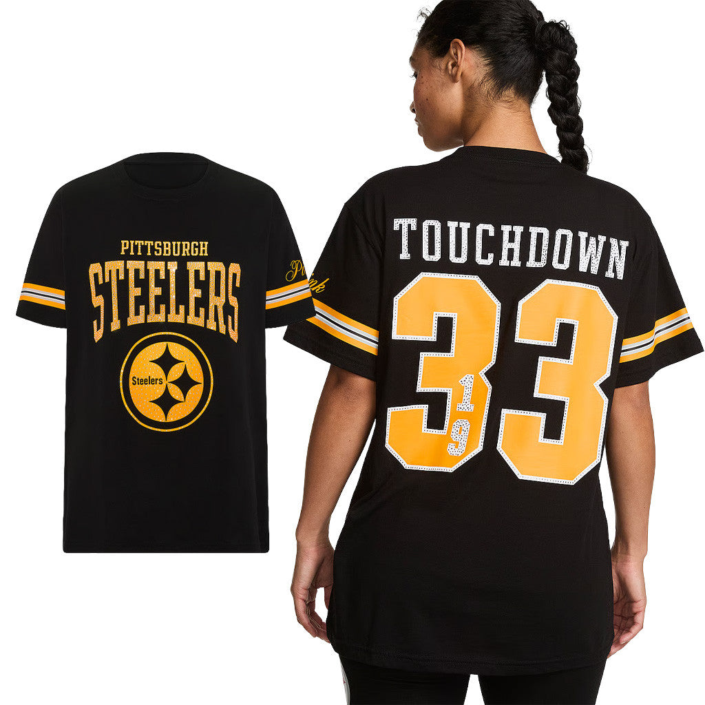 Pittsburgh Steelers Campus T-Shirt Victoria Secret NFL Merch 2026 Pittsburgh Football Gear - Merchluma
