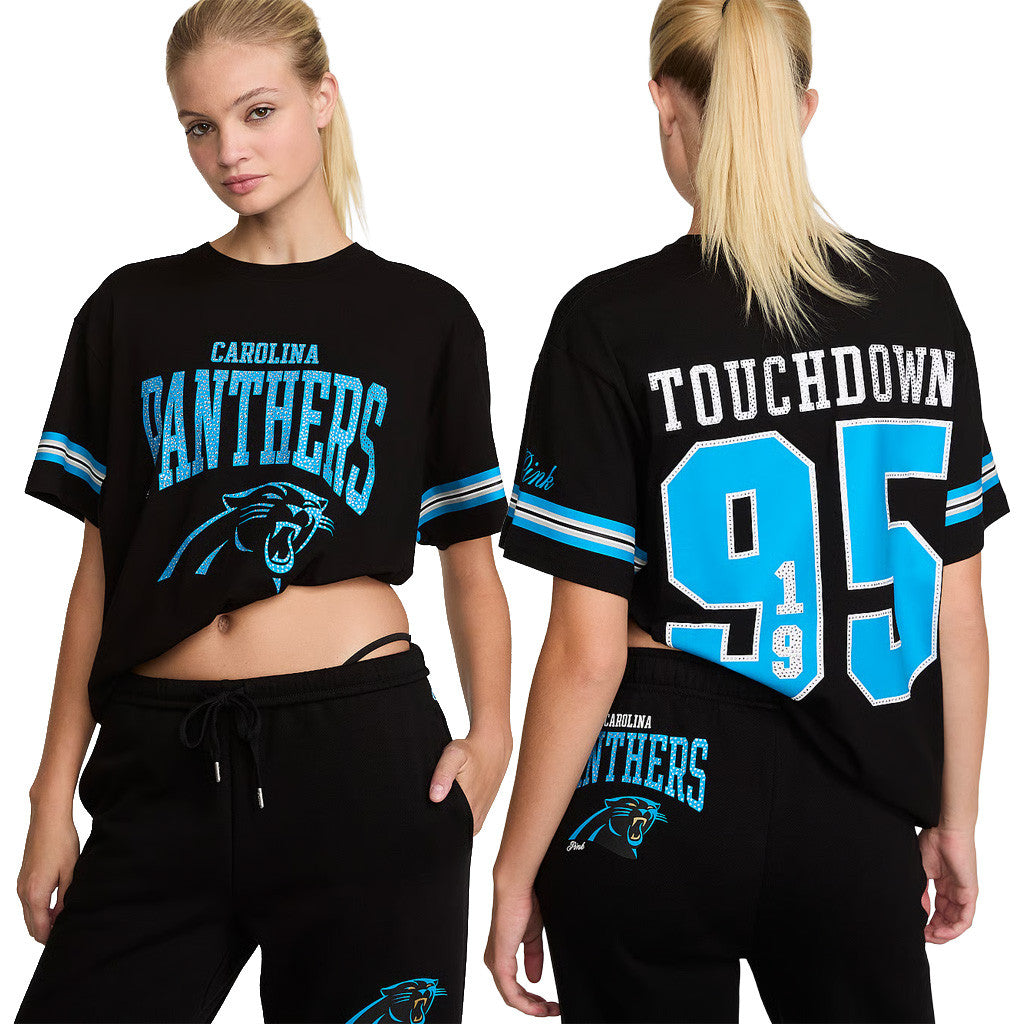 Victoria Secret NFL Merch 2026 Carolina Panthers Campus Shirt Panthers Merch Sister Gifts - Merchluma