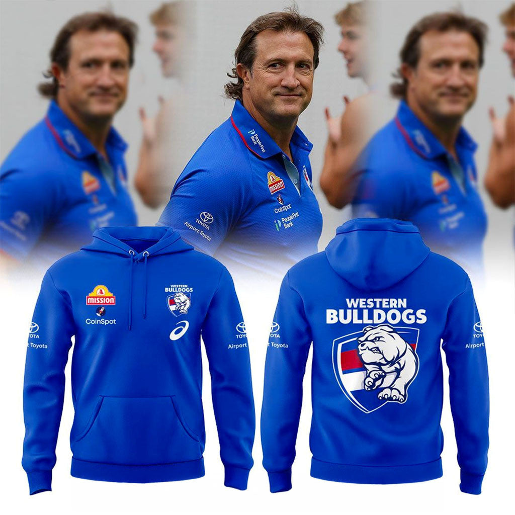 Western Bulldogs Coach Bevo Asics 2026 Media Hoodie Western Bulldogs Merch Football Fans Gifts - Merchluma