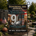 Philadelphia Eagles We Will Never Forget 9 11 Flag Honoring The Heroes Eagles Merch Home Decor - Merchluma