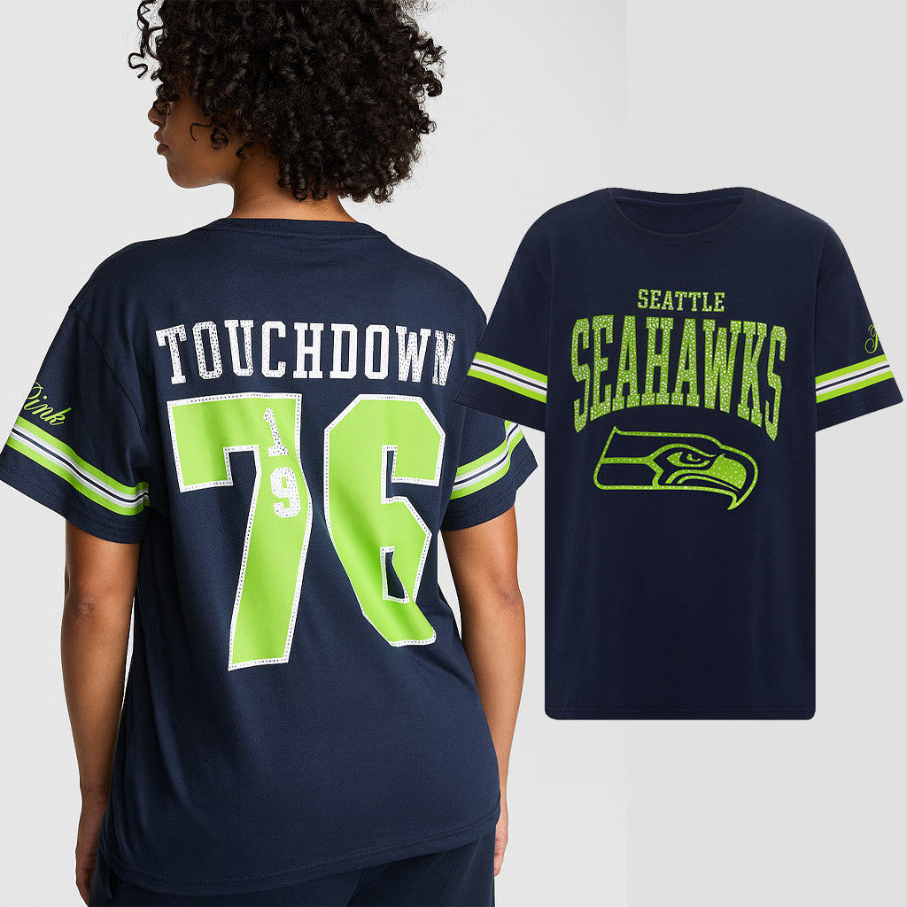 Victoria Secret NFL Merch 2026 Seattle Seahawks Campus T-Shirt Seahawks Merch Her Gifts - Merchluma