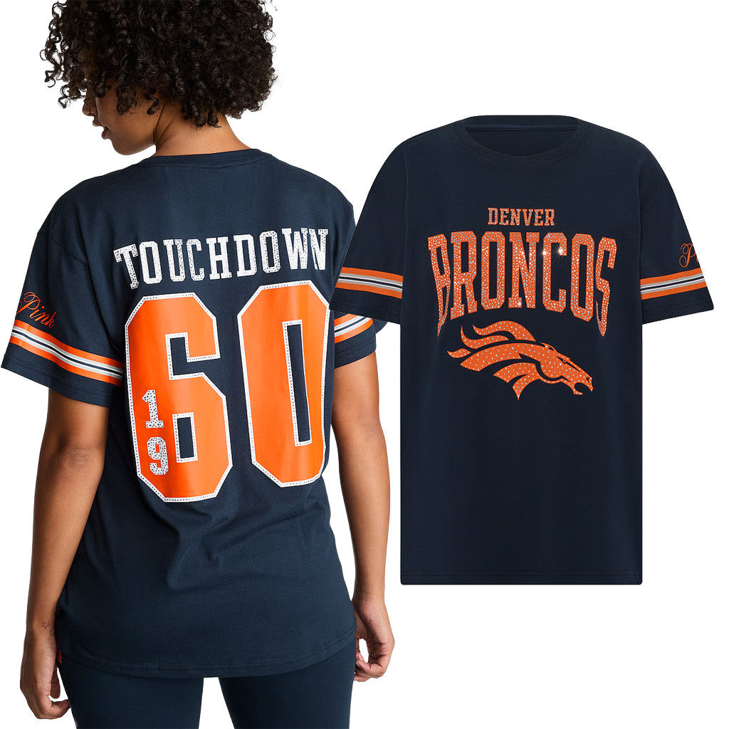 Victoria Secret NFL Merch 2026 Touchdown 1960 Denver Broncos Campus T-Shirt Broncos Merch - Merchluma