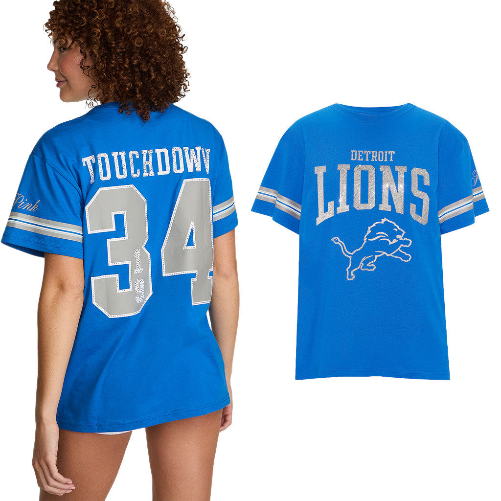 Detroit Lions Campus Shirt Victoria Secret NFL Merch 2026 Football Apparel Gifts For Her - Merchluma