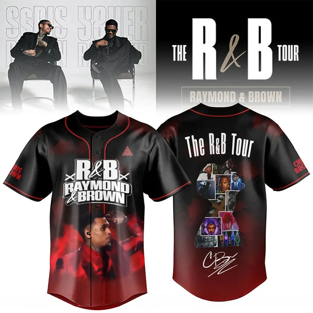 Chris Brown The R&B Tour Baseball Jersey Raymond And Brown Music Graphic Shirt Chris Brown Merch - Merchluma