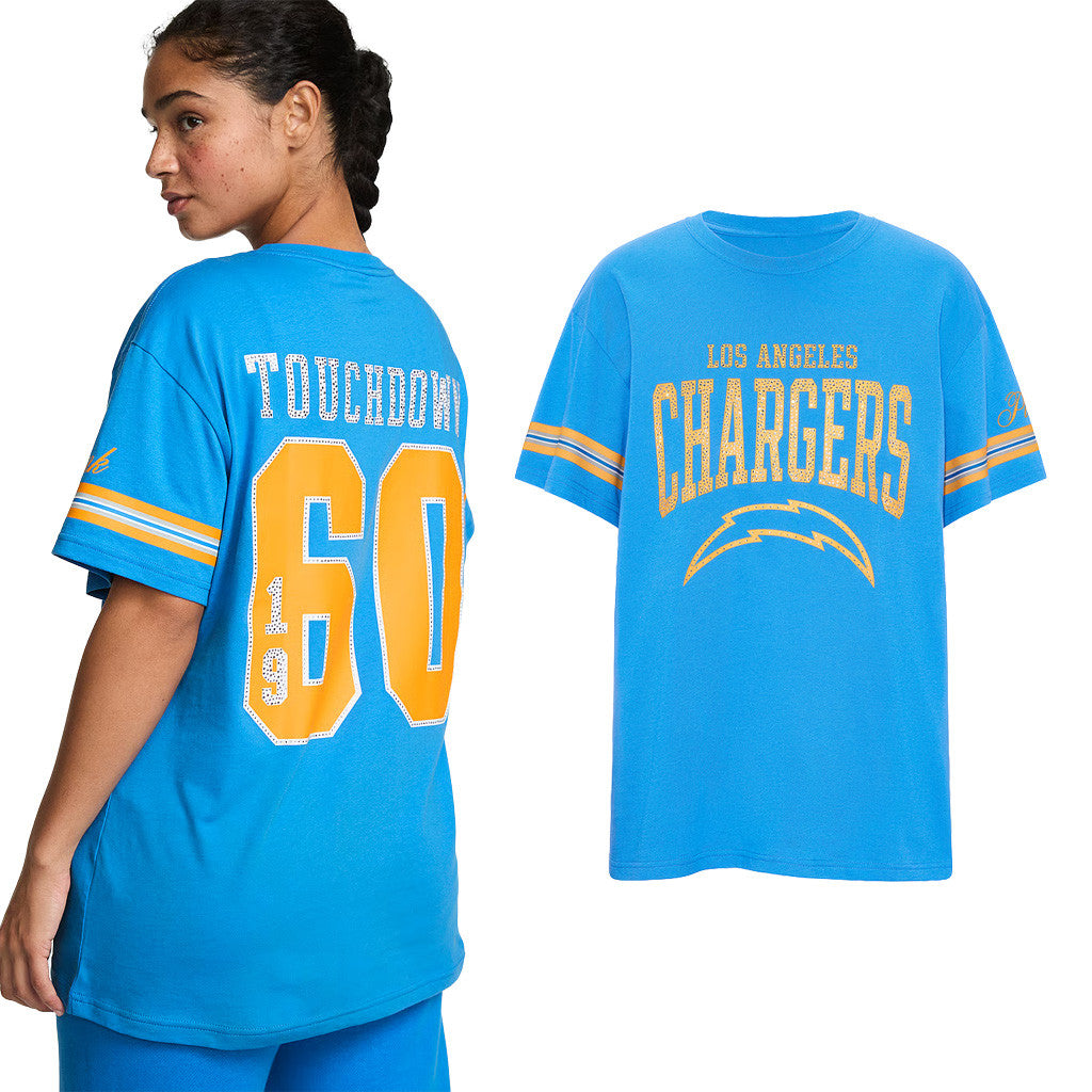 Victoria Secret NFL Merch 2026 Touchdown 1960 Los Angeles Chargers Campus T-Shirt Gifts For Fan - Merchluma