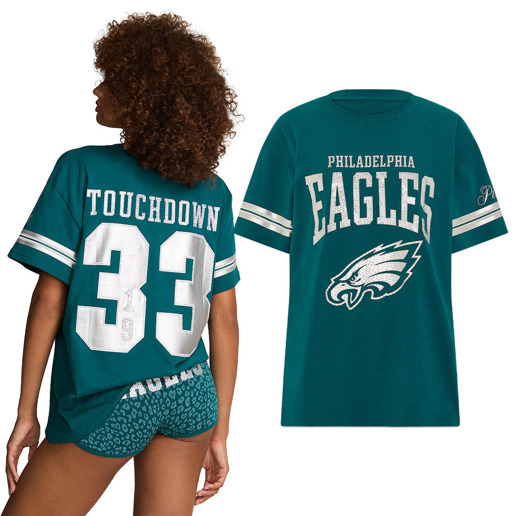 Philadelphia Eagles Campus T-Shirt Victoria Secret NFL Merch 2026 Best Gifts For Football Fans - Merchluma