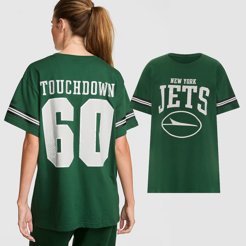 Victoria Secret NFL Merch 2026 Touchdown 1960 NY Jets Campus T-Shirt Gifts For Football Fan - Merchluma