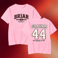 Off Campus Merch 2026 Briar University GRAHAM #44 Pink T-Shirt Off Campus Hockey Shirt - Merchluma