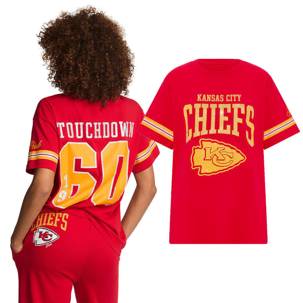 Victoria Secret NFL Merch 2026 Touchdown 1960 Kansas City Chiefs Campus T-Shirt Chiefs Merch - Merchluma