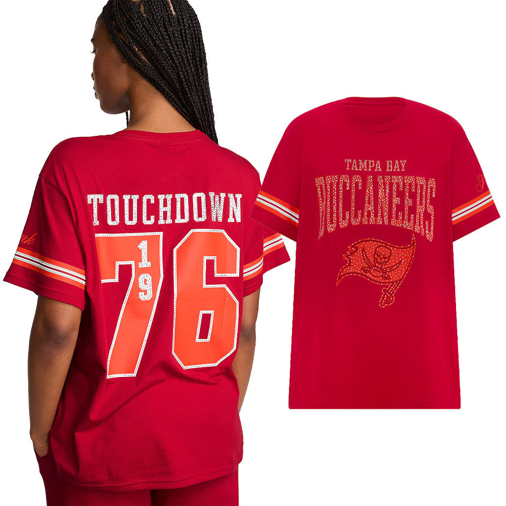 Victoria Secret NFL Merch 2026 Touchdown 1976 Tampa Bay Buccaneers Campus T-Shirt Fans Gifts - Merchluma