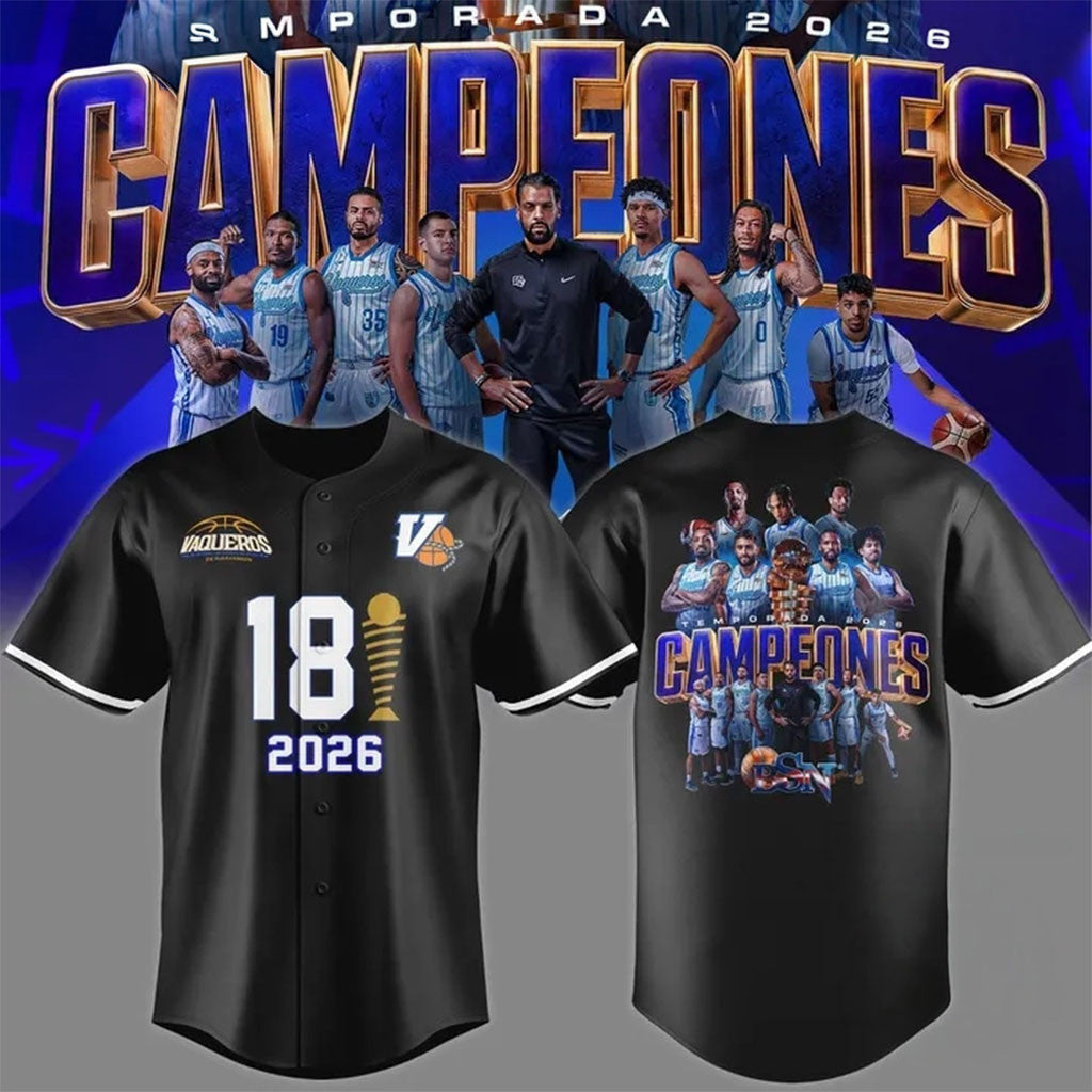 Vaqueros de Bayamon Merch 2026 BSN Champions Team Baseball Jersey Basketball Fan Gift Ideas - Merchluma