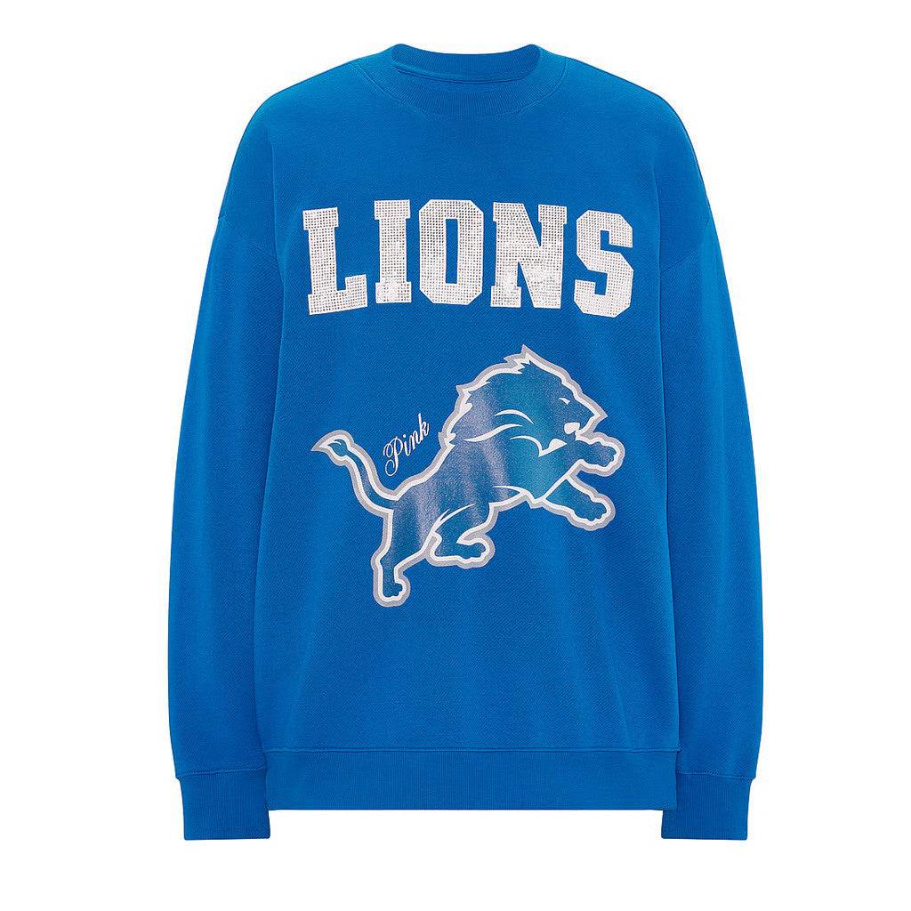 Victoria Secret NFL Merch 2026 Detroit Lions Campus Sweatshirt Blue Lions Merch Gifts For Fans - Merchluma