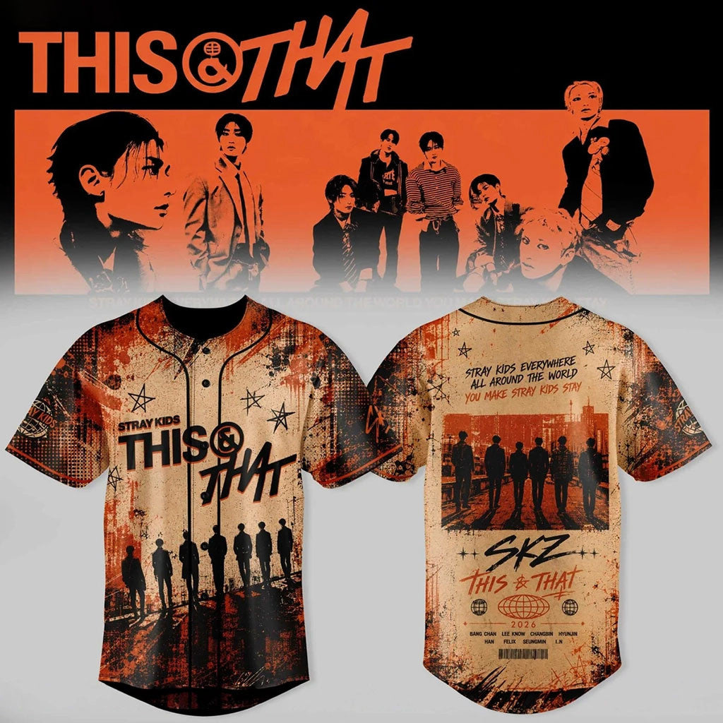 Stray Kids This And That Signature Baseball Jersey Stray Kids Merch Music Fan Gear BFF Gifts - Merchluma