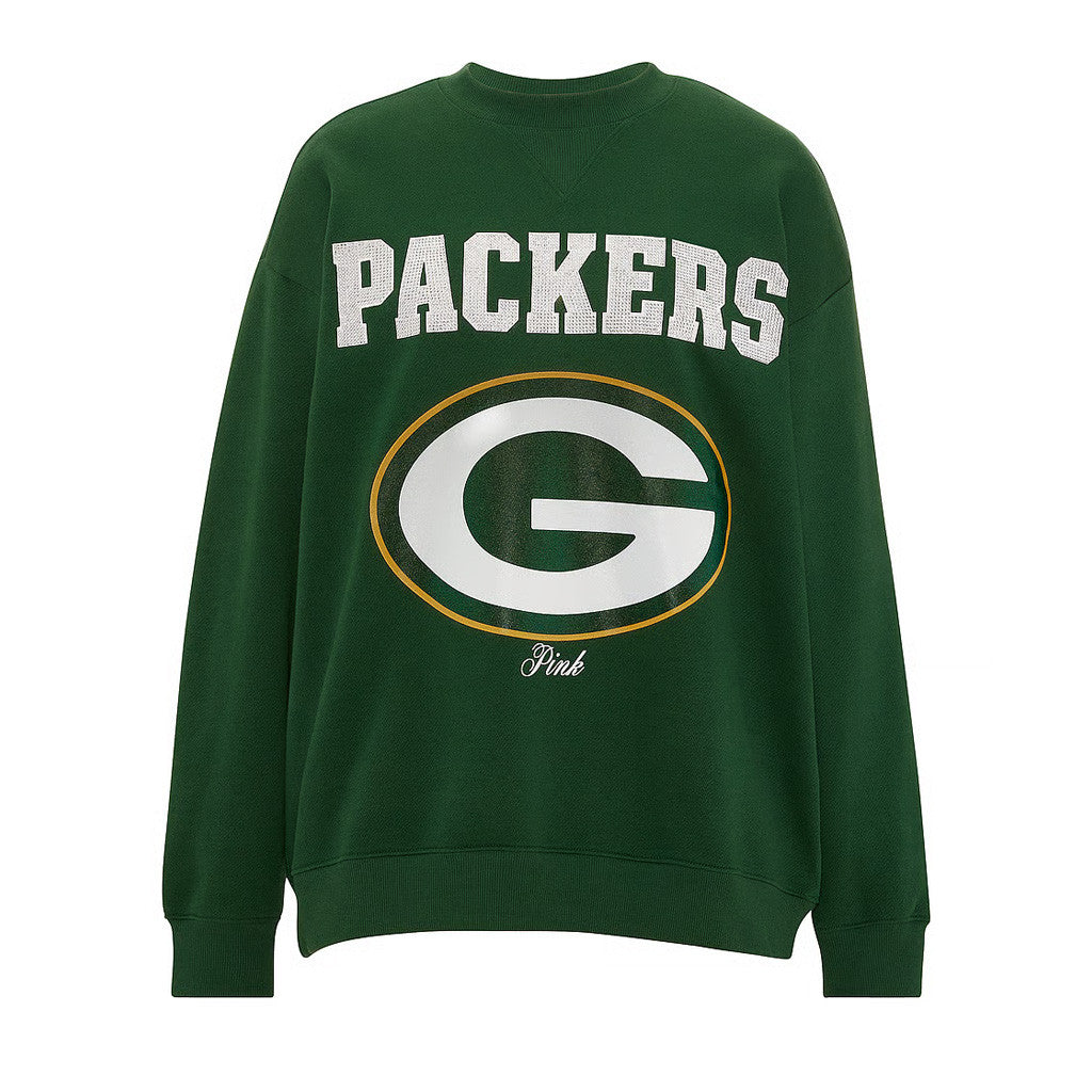 Victoria Secret NFL Merch 2026 Green Bay Packers Campus Sweatshirt Packers Merch Fans Gifts - Merchluma
