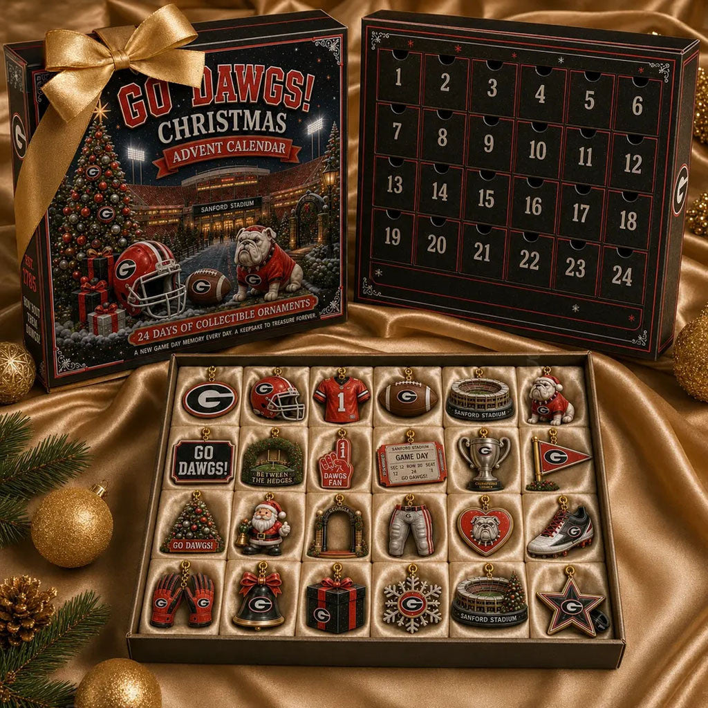 Georgia Bulldogs Merch Go Dawgs Christmas Ornaments Advent Calendar Football Lover Holiday Decor - Merchluma