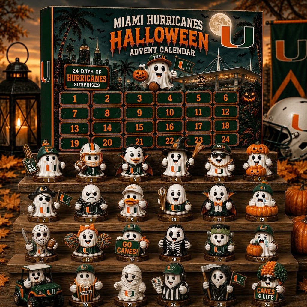 Miami Hurricanes Halloween 2026 Advent Calendar Hurricanes Merch Halloween Presents - Merchluma