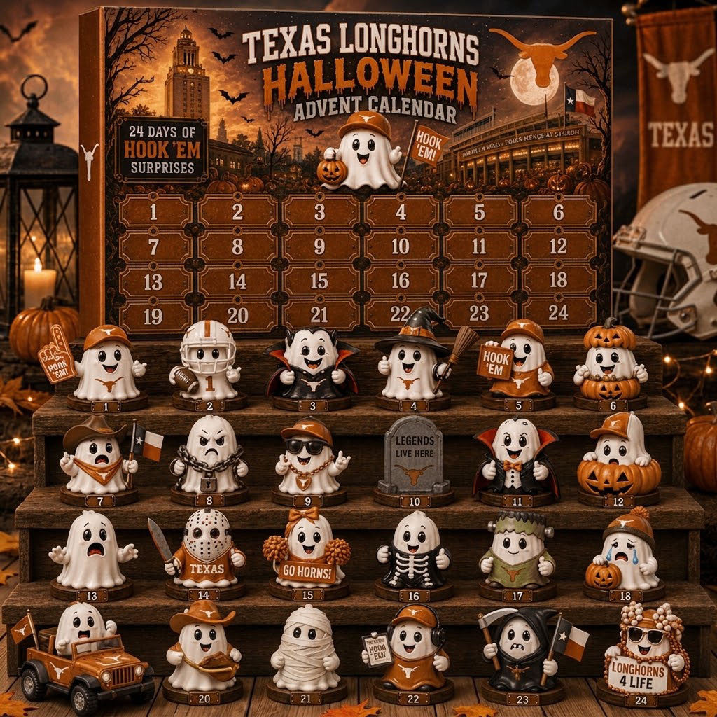 Texas Longhorns Halloween Advent Calendar Longhorns Merch Best Gifts For Football Fans - Merchluma