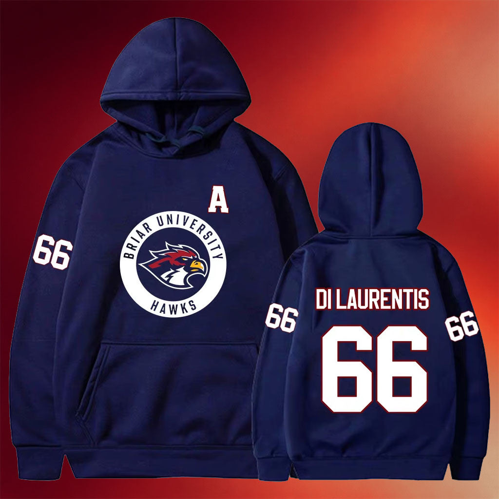Off Campus Merch 2026 DI Laurentis #66 Hoodie Briar University Hawks Hoodie Fan Gifts - Merchluma