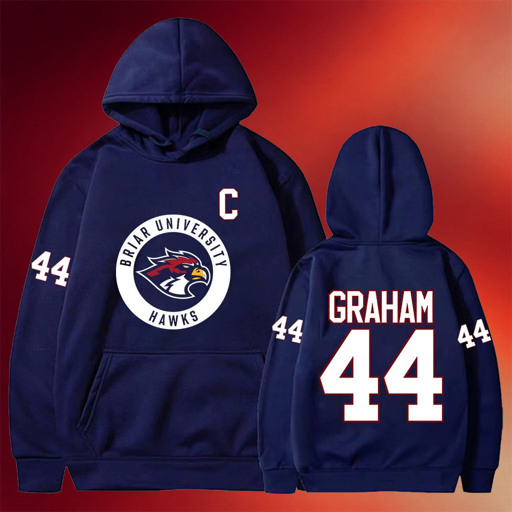Off Campus Merch 2026 Garrett Graham #44 Hoodie Briar University Hawks Hoodie Hockey Fan Gifts - Merchluma