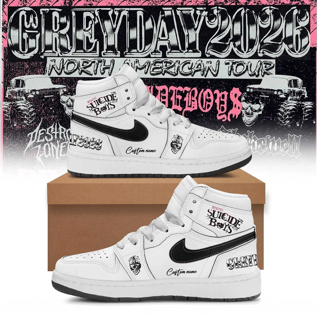 Custom Suicideboys Merch Greyday North American Tour 2026 High Top Shoes Gifts For Music Lovers - Merchluma