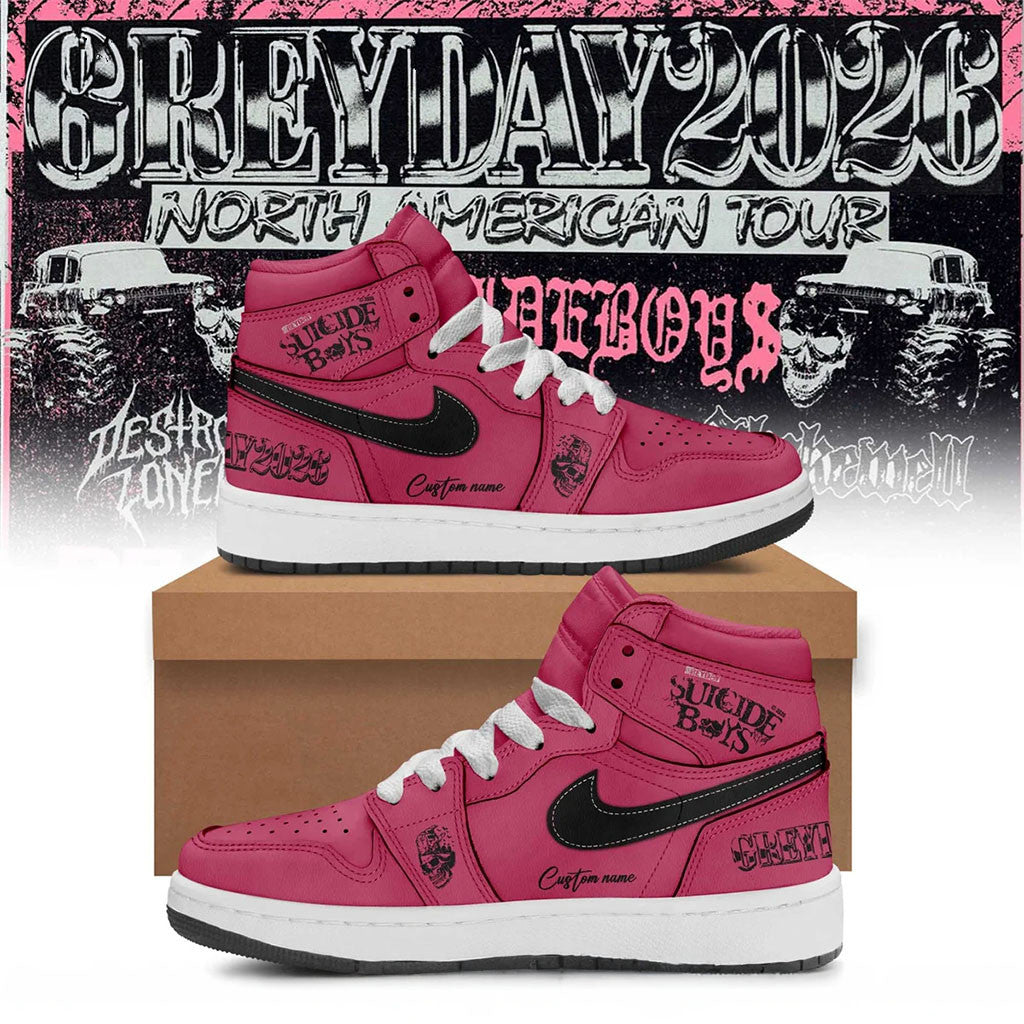 Custom Suicideboys Merch Grey Day 2026 North American Tour High Top Shoes Gifts For Him - Merchluma