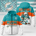 Miami Dolphins Go Fins Fins Up Windbreaker Jacket Dolphins Merch Gifts For Football Fan - Merchluma