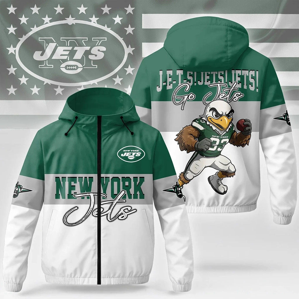 New York Jets Windbreaker Jacket Go Jets Merch Best Gifts For Football Fans - Merchluma