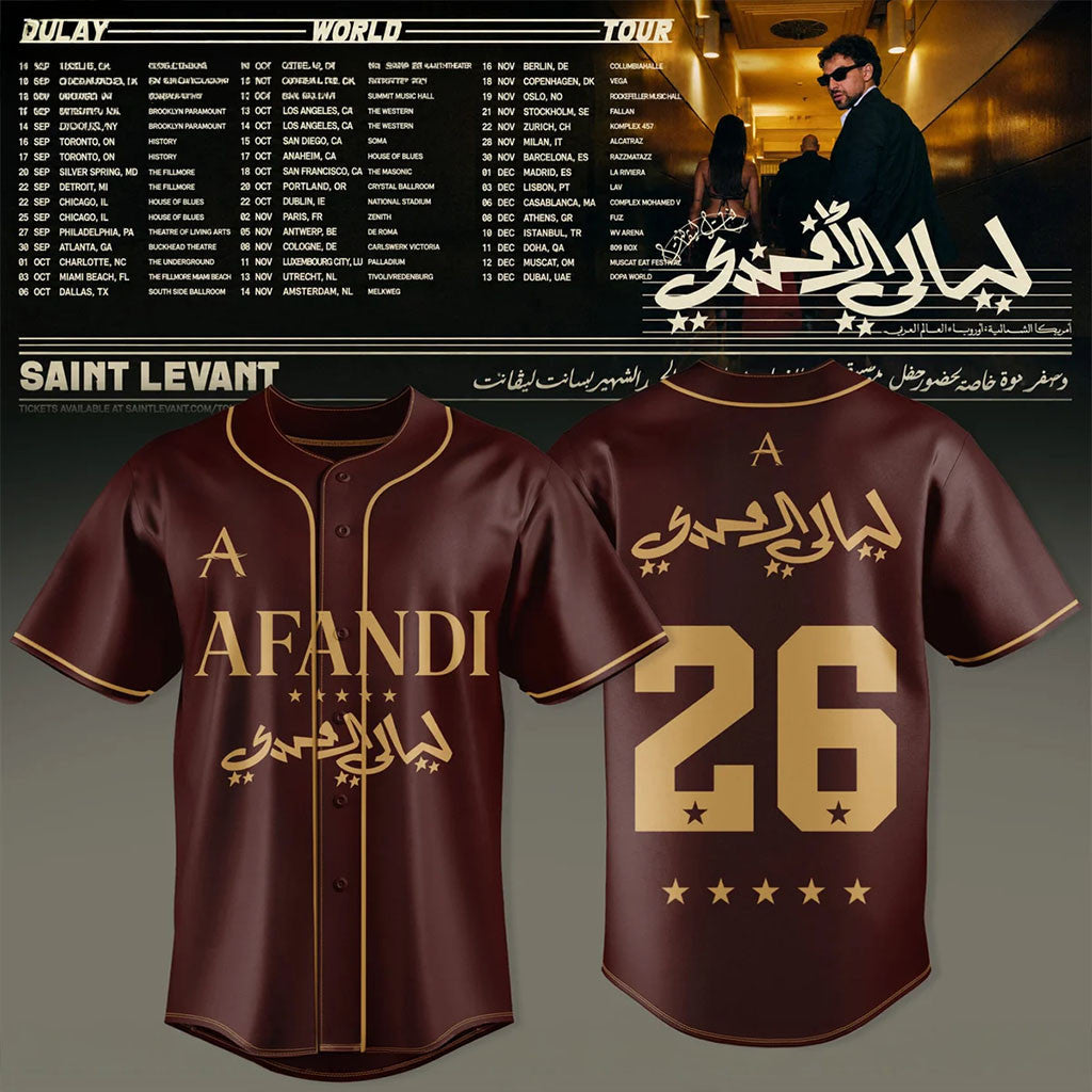 Saint Levant Afandi World Tour 2026 Jersey Saint Levant Merch Arabic Pop Music Lovers Gift - Merchluma