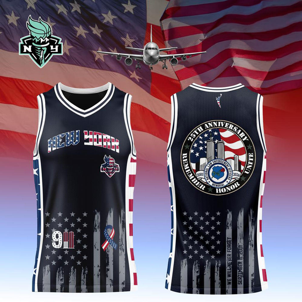 New York Liberty 9 11 25th Anniversary 2001-2026 Basketball Jersey NY Liberty Merch Fans Gifts - Merchluma
