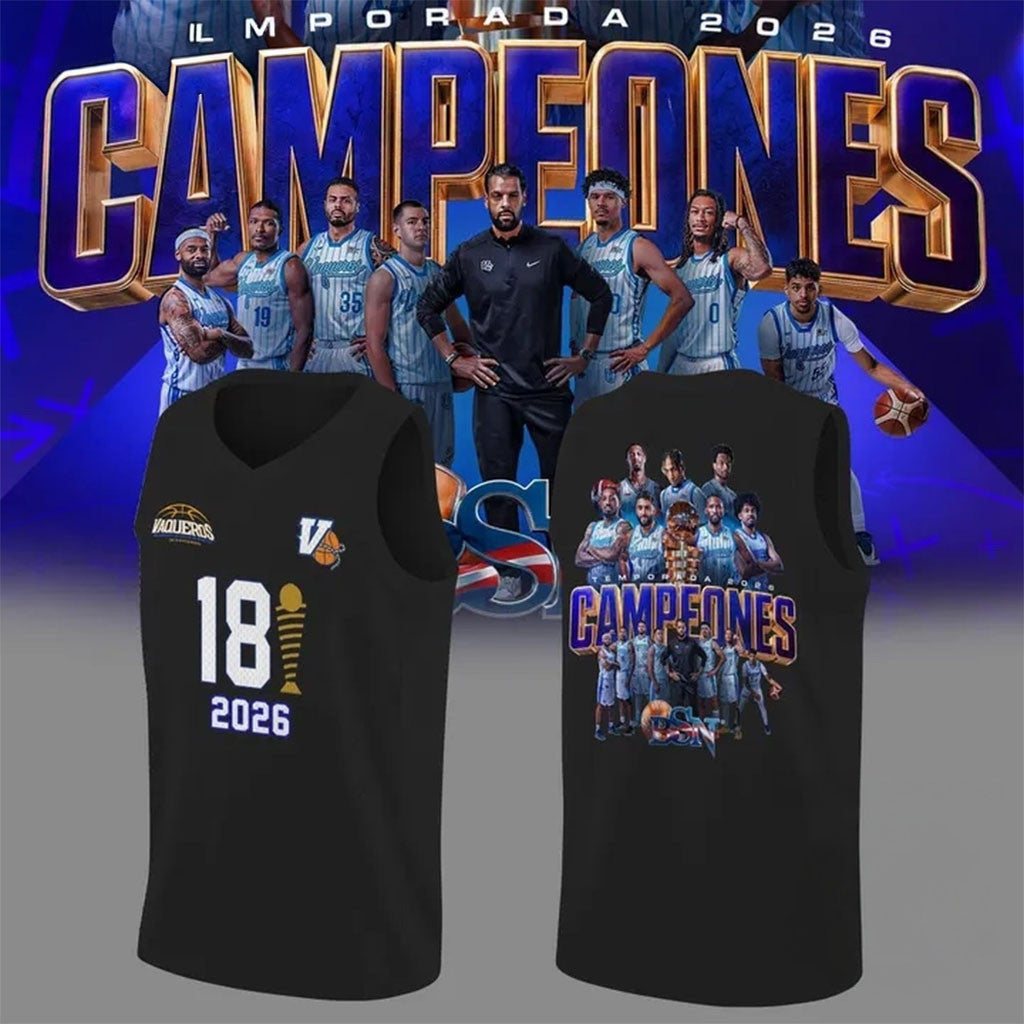 Vaqueros de Bayamon Merch 2026 BSN Champions Team Basketball Jersey Basketball Enthusiast Gifts - Merchluma