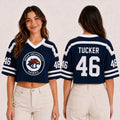 Off Campus Merch 2026 TUCKER #46 Briar University Hawks Cropped V-Neck Shirt Gifts For Her - Merchluma