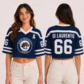 Off Campus Merch 2026 Di Laurentis #66 Briar University Hawks Cropped V-Neck Shirt Fan Gifts - Merchluma
