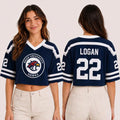 Off Campus Merch 2026 LOGAN #22 Briar University Hawks Cropped V-Neck Shirt Gifts For BFF - Merchluma