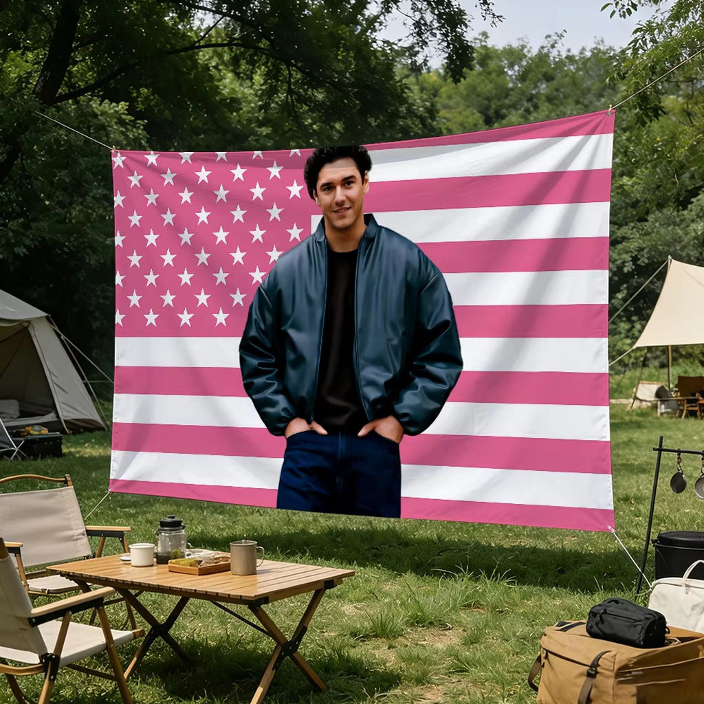 Off Campus Merch 2026 Garrett Graham Flag Pink American Flag Outdoor Decor Gift For Fans - Merchluma
