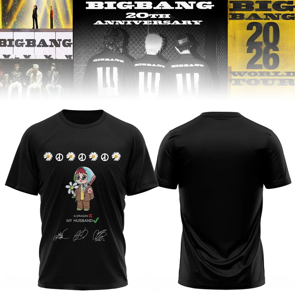 BIGBANG Merch BIGBANG World Tour 2026 T-Shirt G Dragon My Husband Shirt Kpop Fan Gift - Merchluma